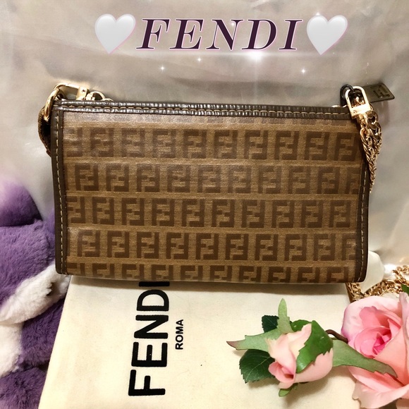 ❤️Auth❤️Beautiful Fendi Zucchino Zucca Monogram FF Logo Shoulder/Crossbody✨ - Picture 2 of 12